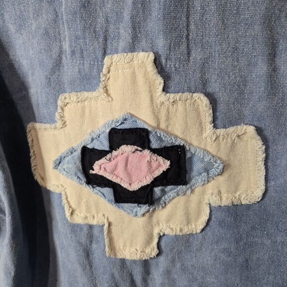 La Jabalcuza Artsy Handmade Denim Jacket Boho - Picture 5 of 7